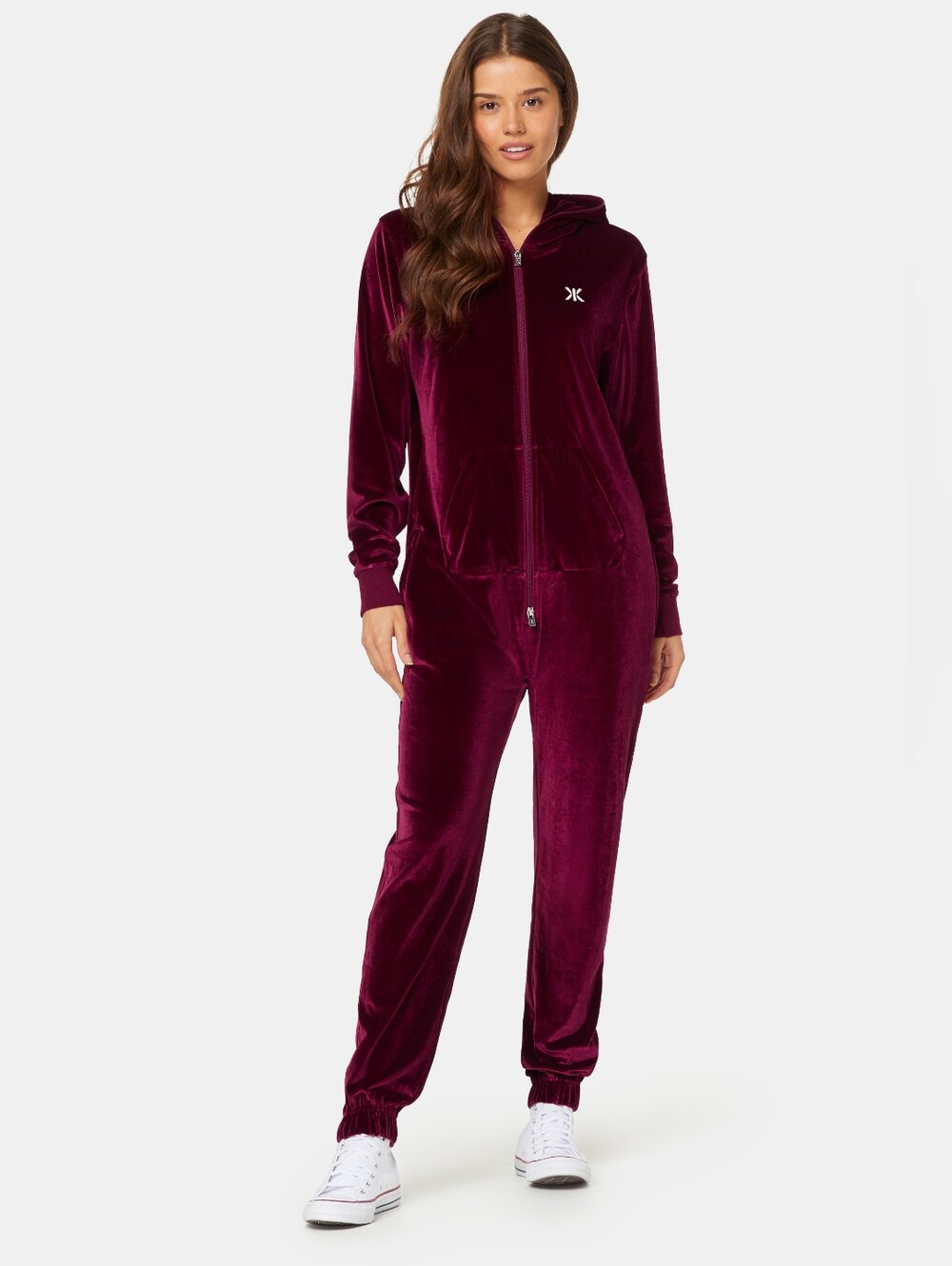 Onepiece Norweigan Original Red Soft Velour Hooded Jumpsuit Onesie In Small NWT